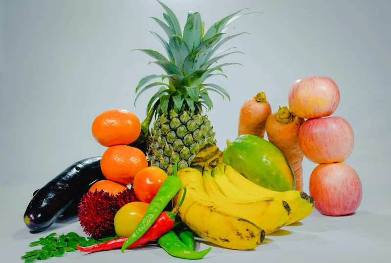 Dieta rica em fibras — frutas e vegetais